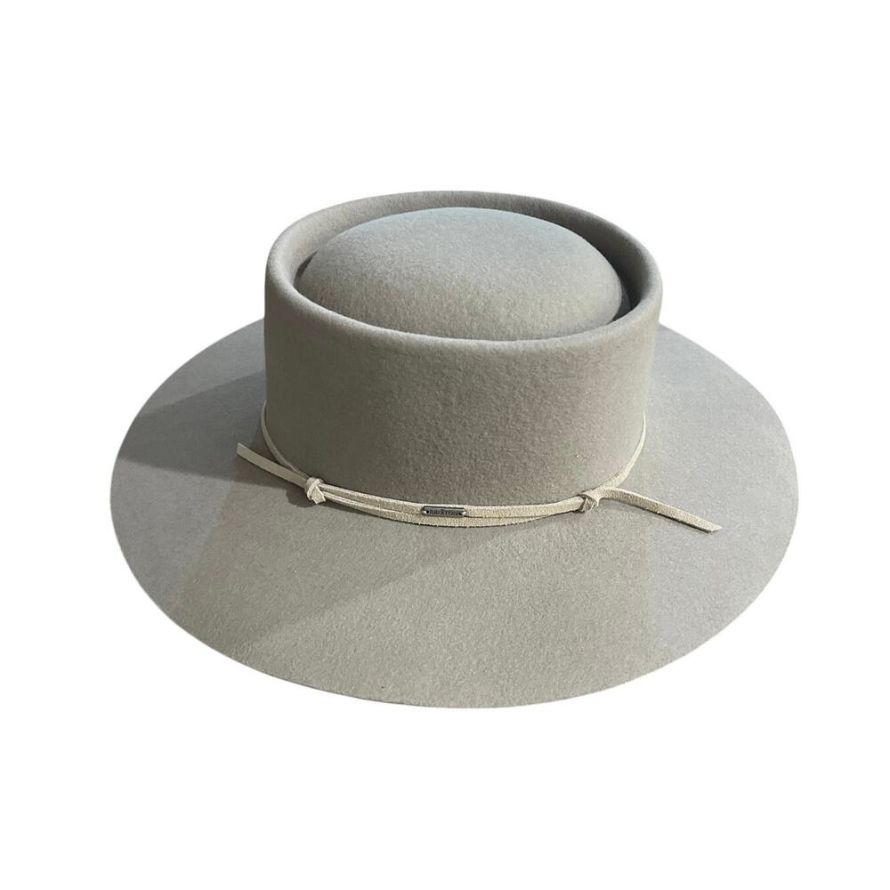 Brixton Vale Australian Wool Felt Boater Hat SZ M Western Boho Adjustable NWT